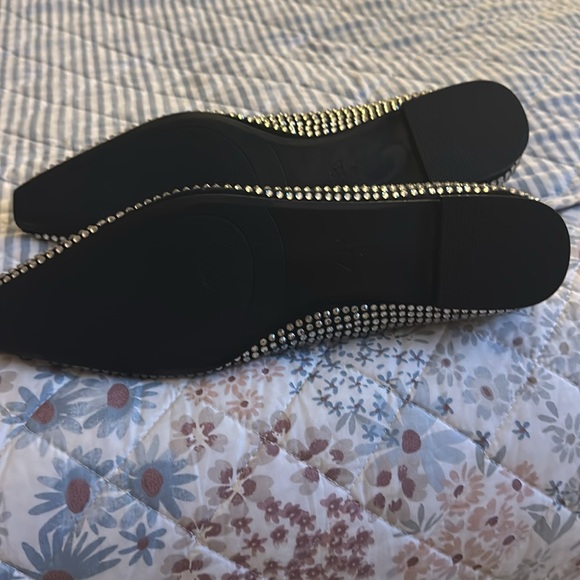 Black and Silver Studded Flats - Picture 3 of 3